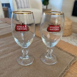 2 Stella Artois Belgium Glasses